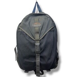 Trager Seattle USA Vintage Blk Ripstop Nylon Backpack Gorpcore Daypack Made USA‎